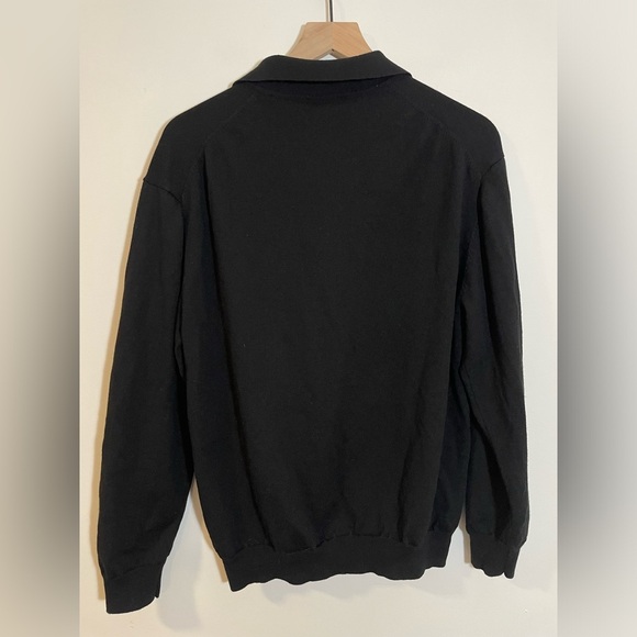 Pronto-Uomo 100% Extra Fine Merino Wool Men’s  Black Sweater Size 2X - Picture 6 of 8